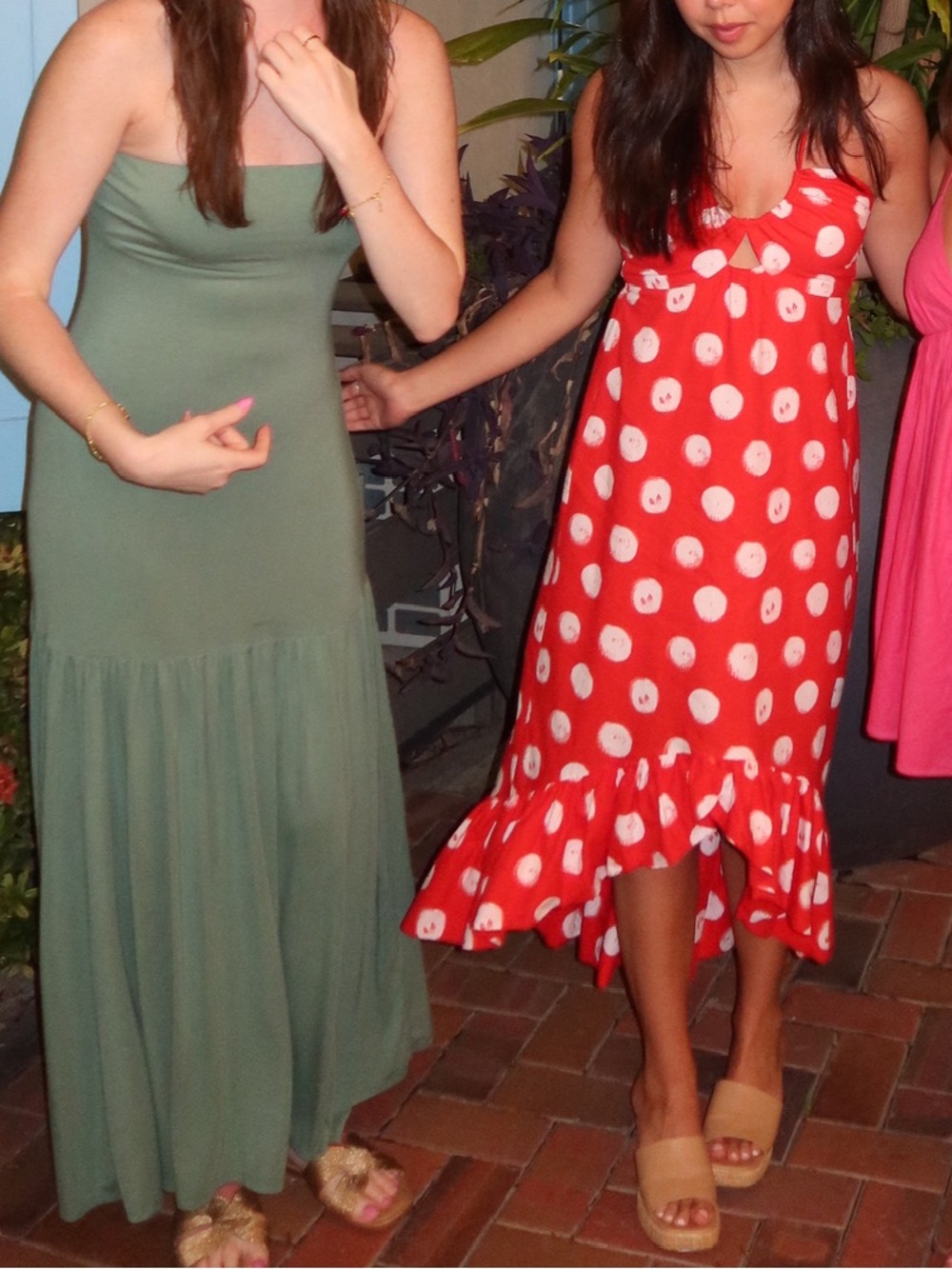 Anthro Red Polka Dot Halter Midi Dress - Picture 3 of 3